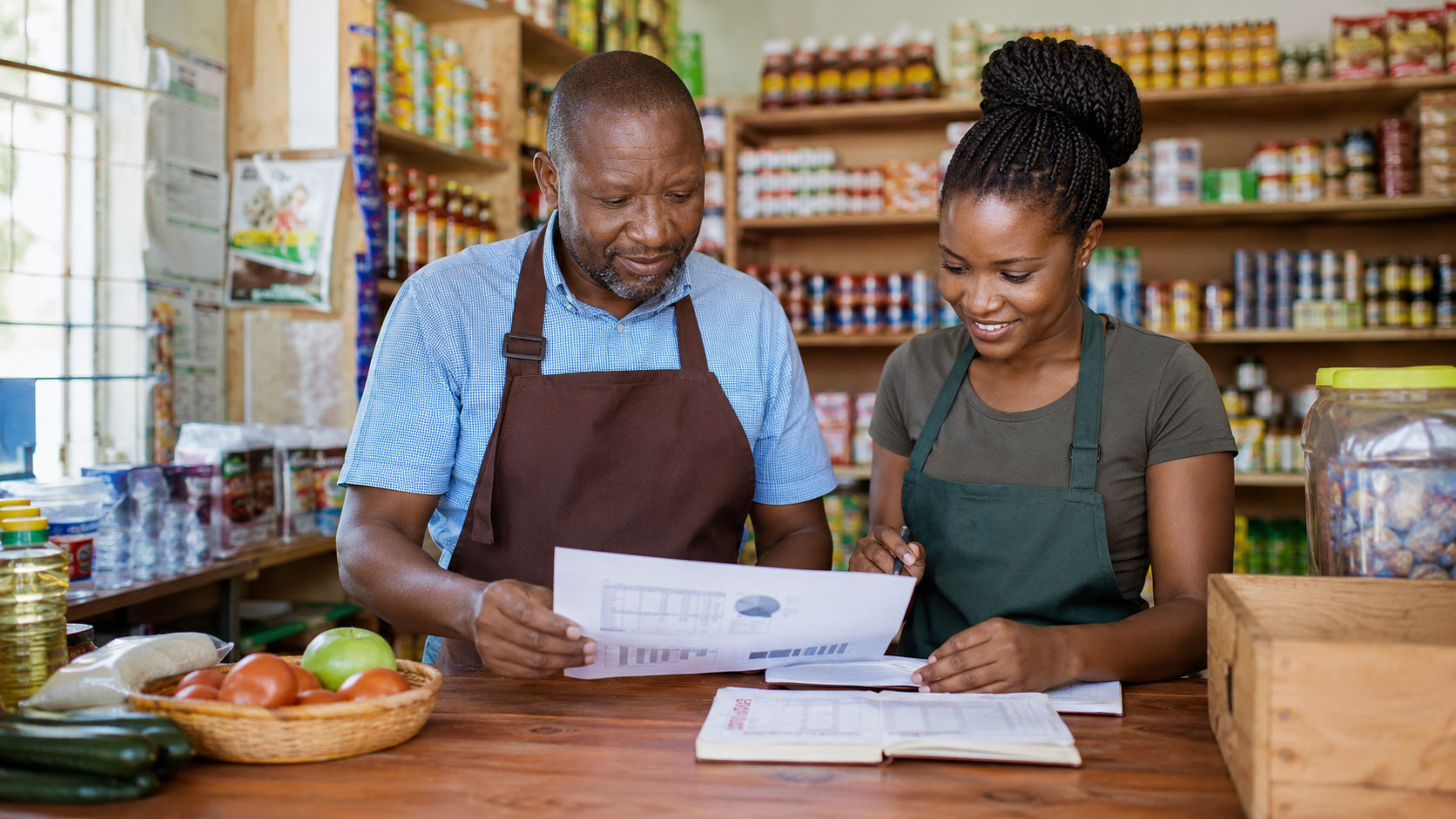 Business owner viewing daily sales report on FortyPOS dashboard